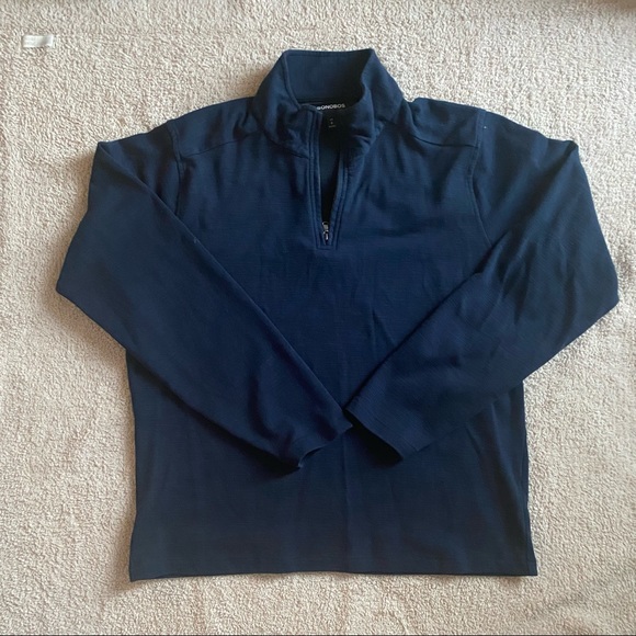 BONOBOS Navy Quarter Zip Sweater Medium - Picture 1 of 3